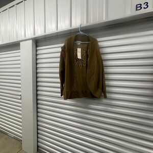 "Vintage Vivien Forest Brown Embroidered Cropped Sweater XS/S Boho Knit Tags!"